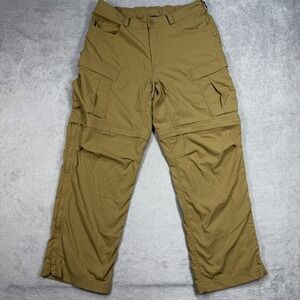 REI Co-op Pants Mens 32x28 Tan Convertible Zip Off Cargo Hiking Trail Outdoors